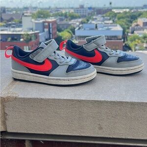 Nike 10.5 Kids Sneakers - Gray, Blue and Red
